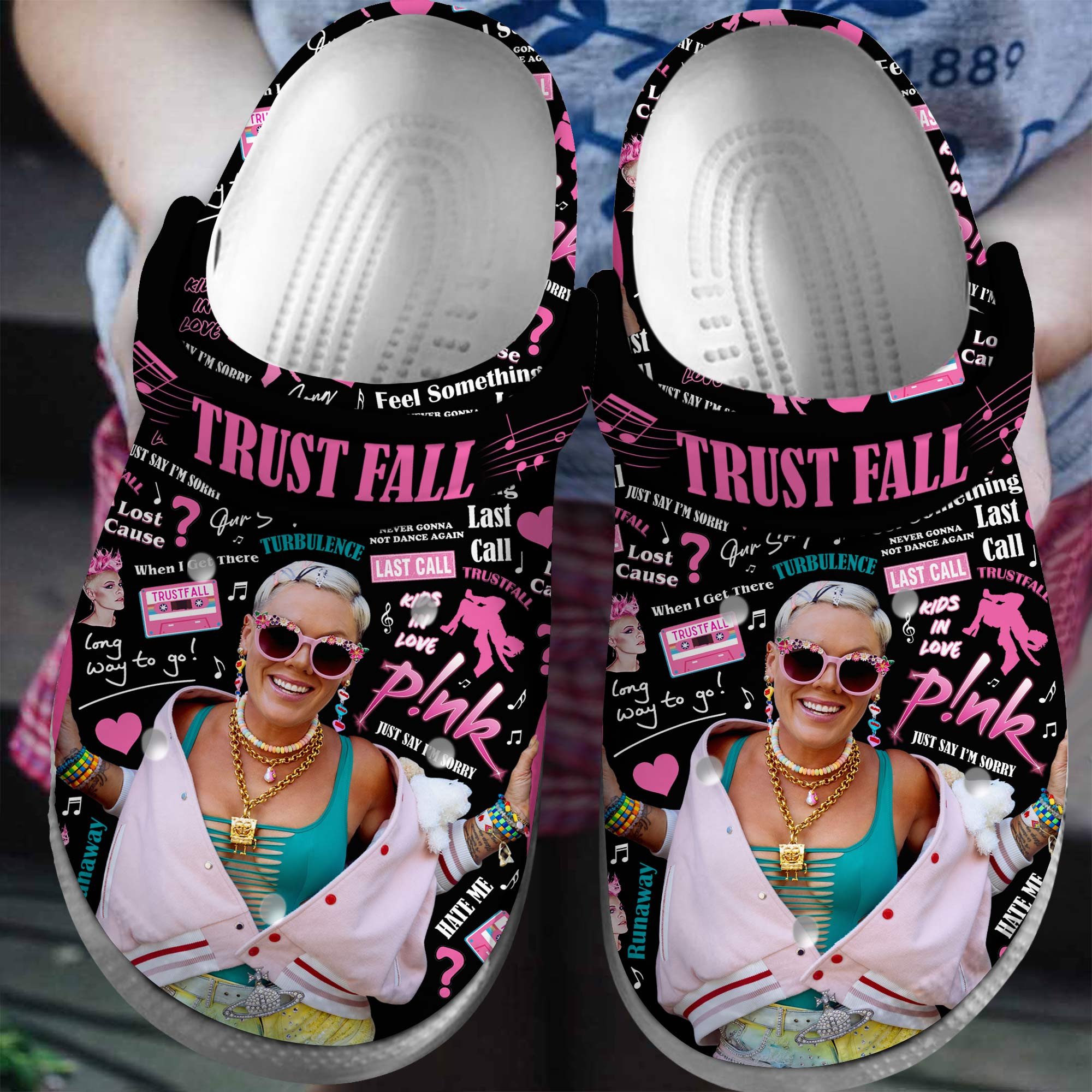 Footwearmerch Pink Singer Music Crocs Crocband Clogs Shoes Comfortable For Men Women and Kids