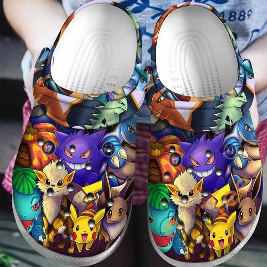Footwearmerch Pokemon Pikachu Crocs Crocband Shoes Clogs Custom Name For Men Women And Kids