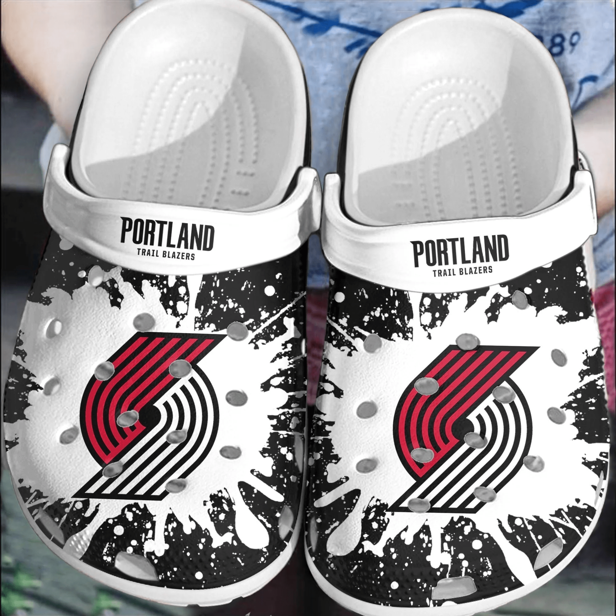 Footwearmerch Portland Trail Blazers Basketball Club Comfortable Clogs Crocband Shoes For Men Women