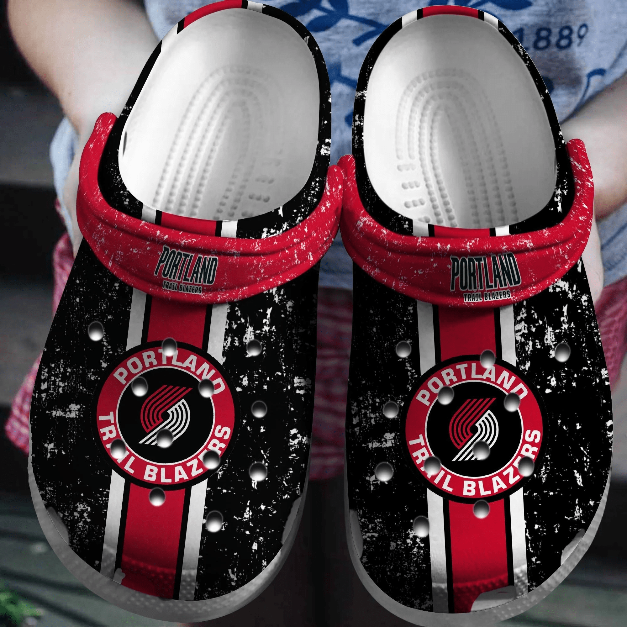 Footwearmerch Portland Trail Blazers Basketball Club Comfortable Shoes Crocband Clogs For Men Women