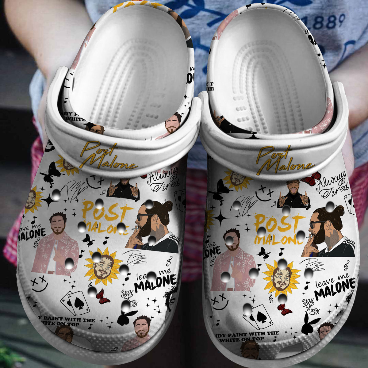 Footwearmerch Post Malone Music Crocs Crocband Clogs Shoes Comfortable For Men Women and Kids