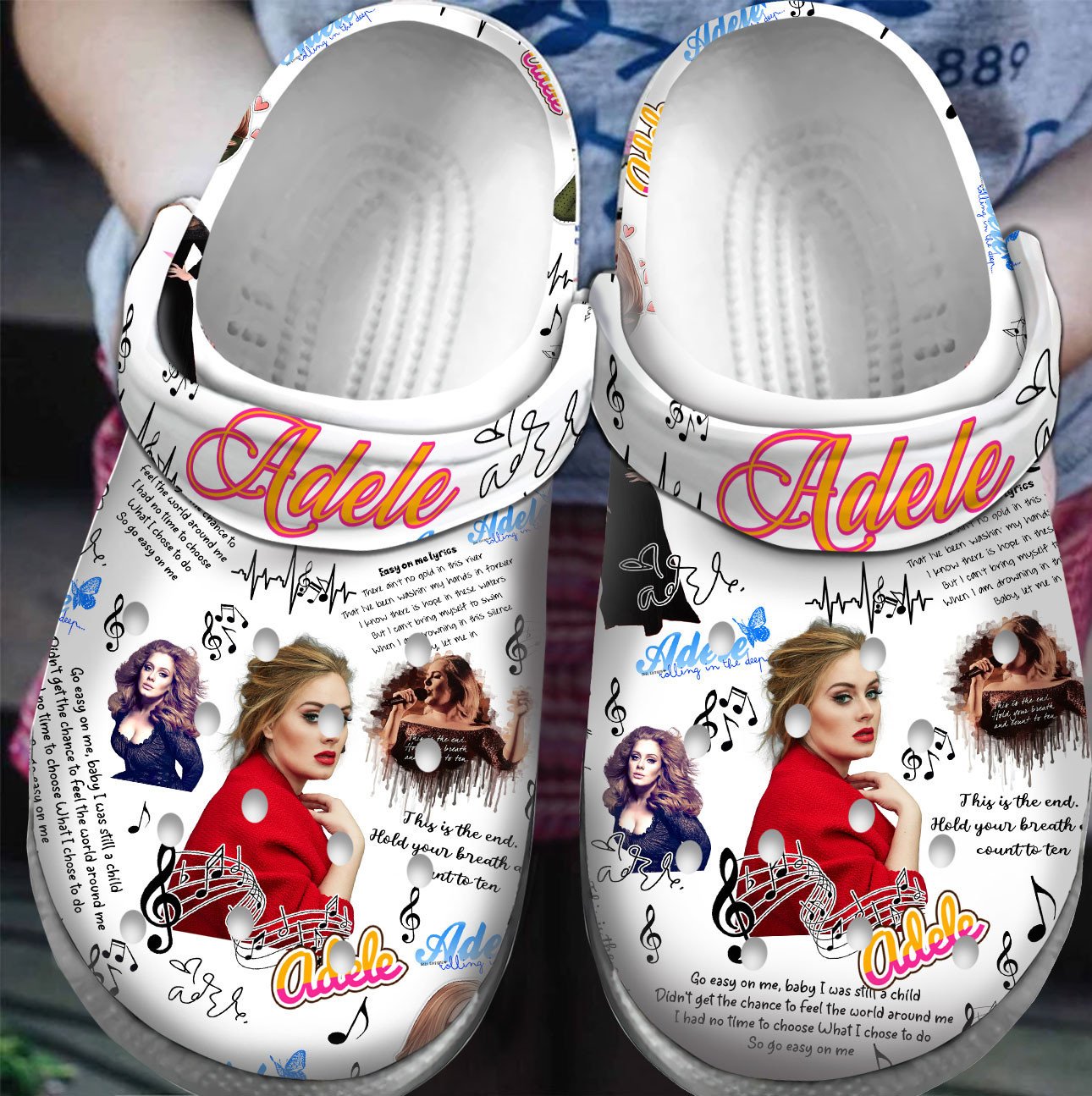 Footwearmerch Premium Adele Music Crocs Crocband Clogs Shoes For Men Women and Kids