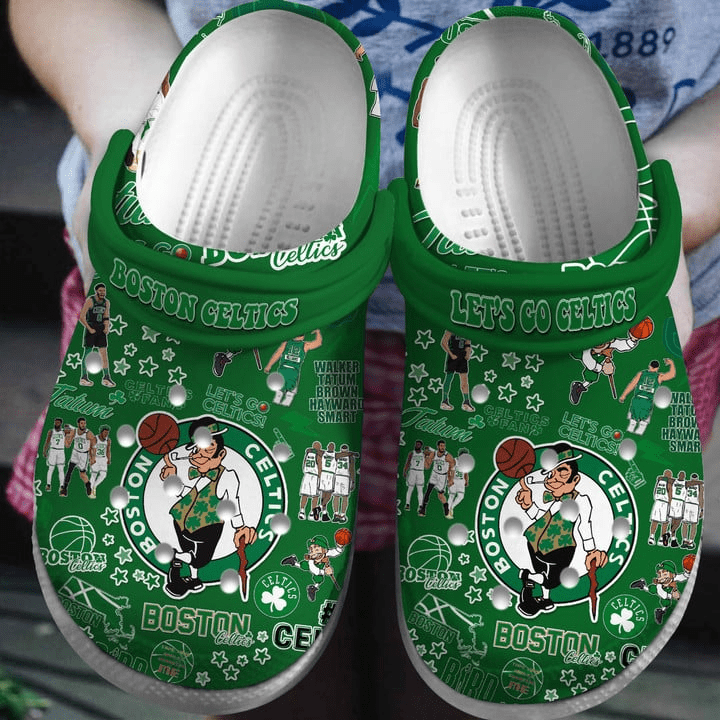 Footwearmerch Premium Boston Celtics NBA Sport Crocs Crocband Clogs Shoes For Men Women and Kids