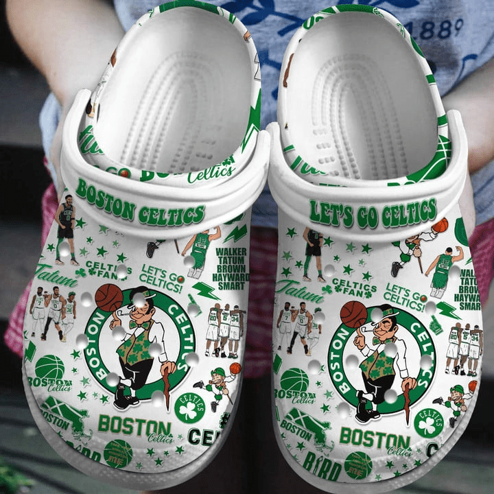 Footwearmerch Premium Boston Celtics NBA Sport Crocs Crocband Clogs Shoes For Men Women and Kids