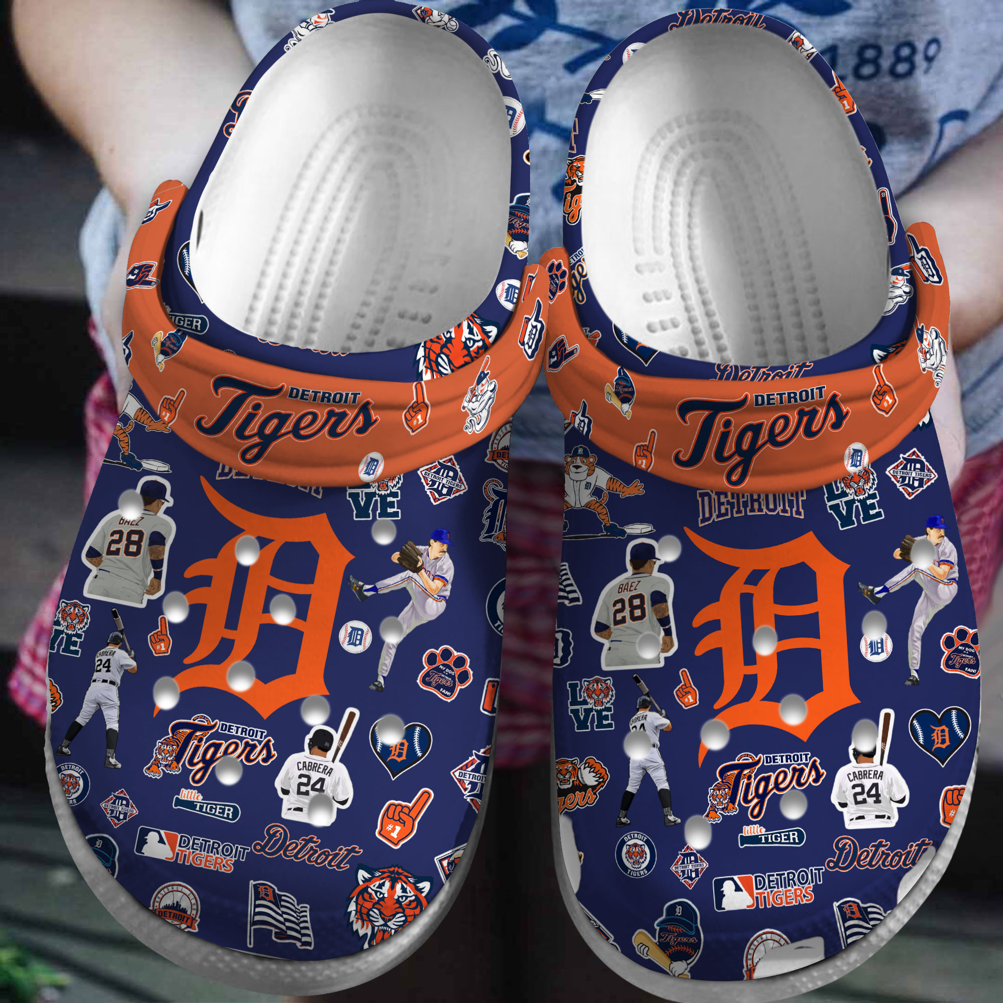 Footwearmerch Premium Detroit Tigers MLB Sport Crocs Crocband Clogs Shoes For Men Women and Kids