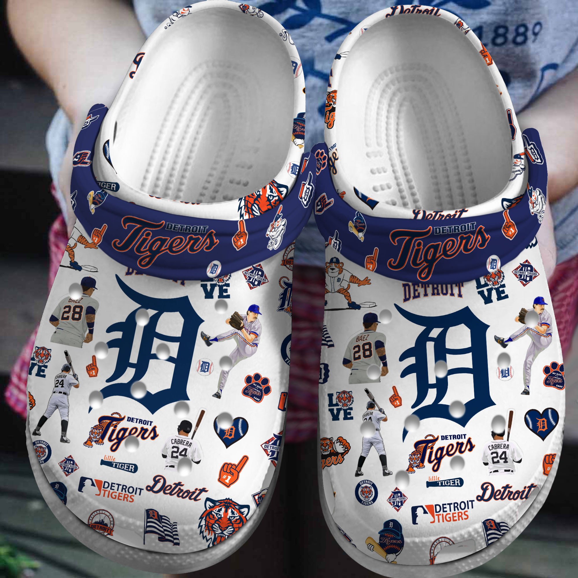 Footwearmerch Premium Detroit Tigers MLB Sport Crocs Crocband Clogs Shoes For Men Women and Kids