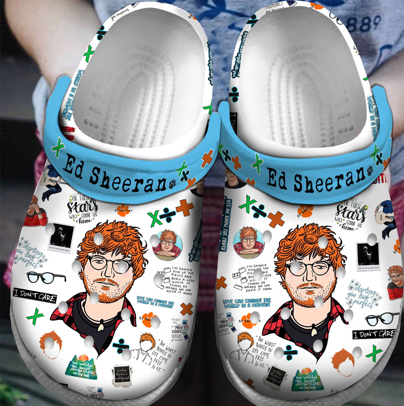 Footwearmerch Premium Ed Sheeran Singer Music Crocs Crocband Clogs Shoes For Men Women and Kids