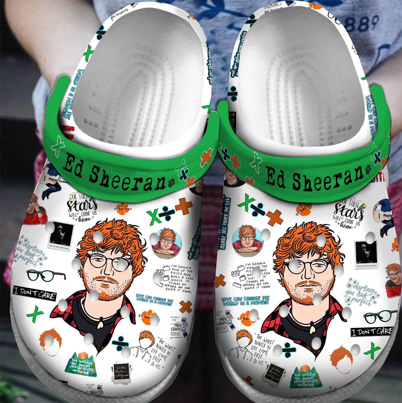 Footwearmerch Premium Ed Sheeran Singer Music Crocs Crocband Clogs Shoes For Men Women and Kids