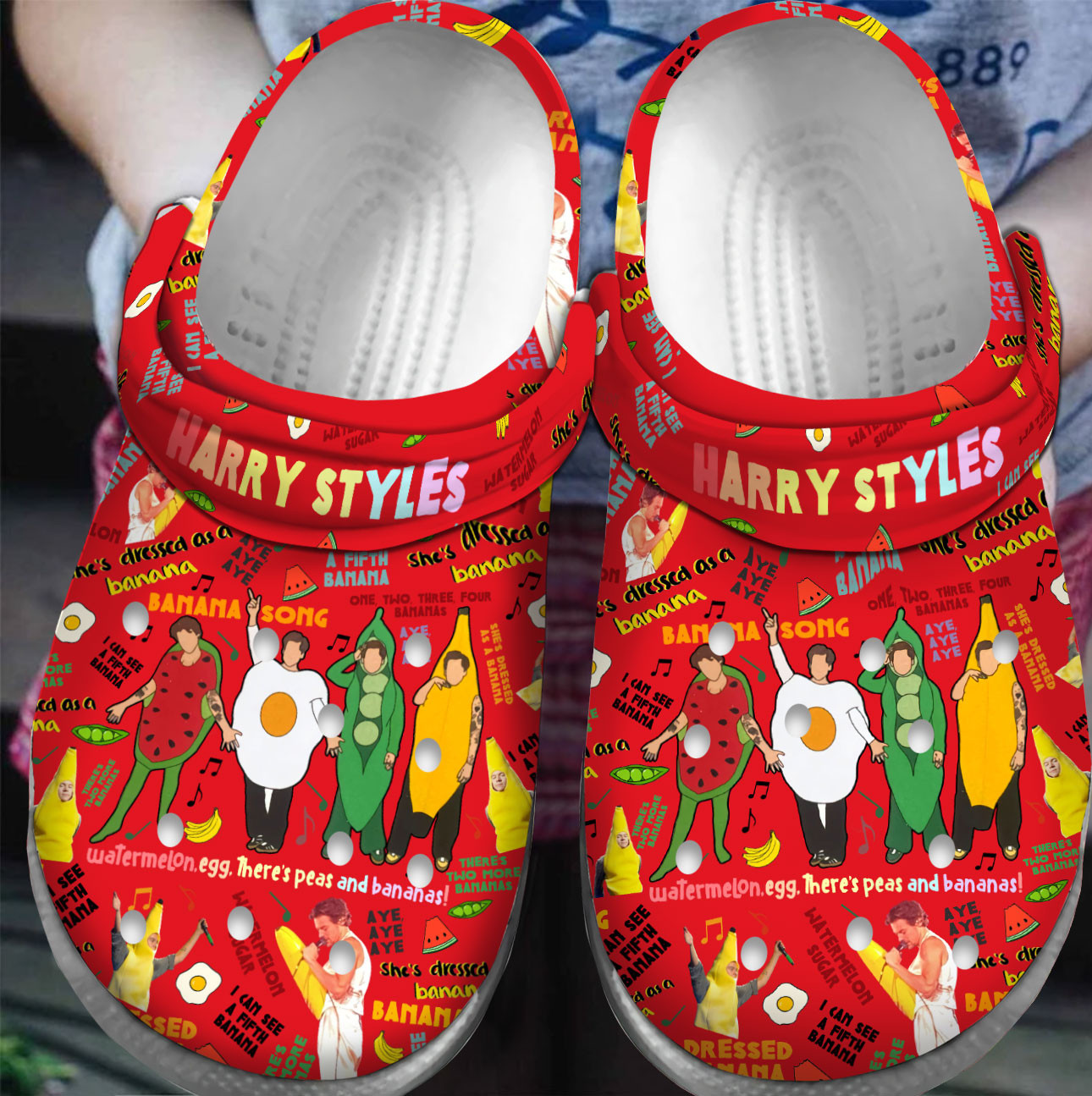 Footwearmerch Premium Harry Styles Singer Music Crocs Crocband Clogs Shoes For Men Women and Kids