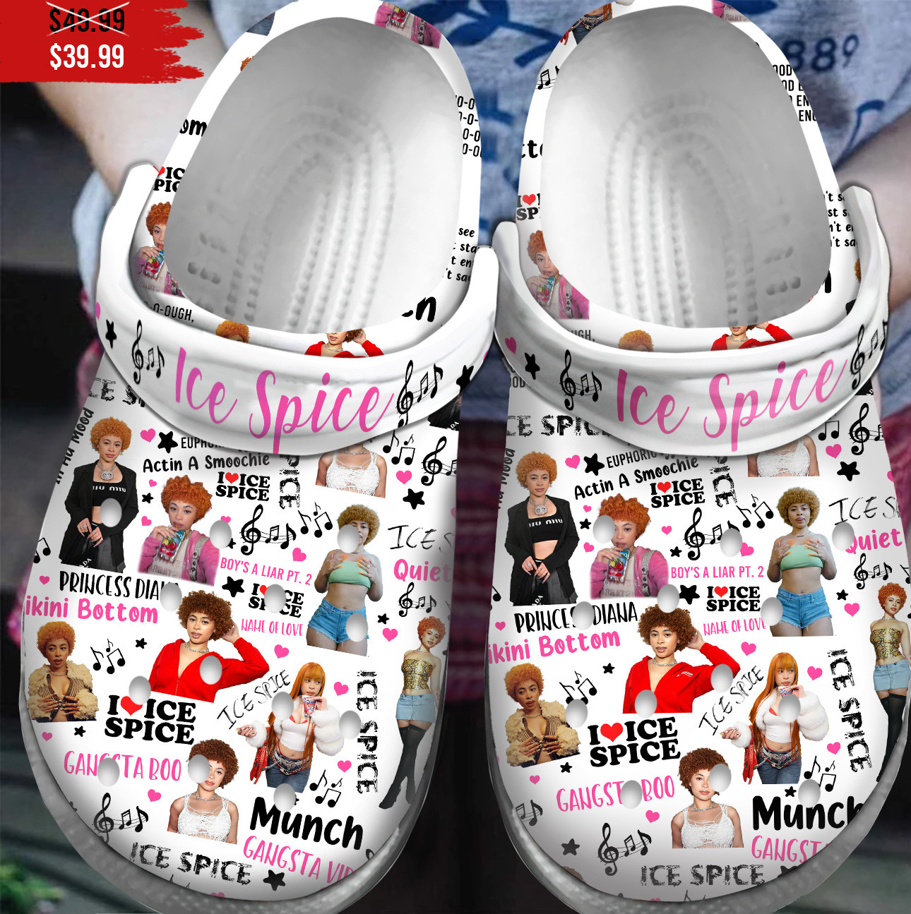 Footwearmerch Premium Ice Spice Music Crocs Crocband Clogs Shoes For Men Women and Kids