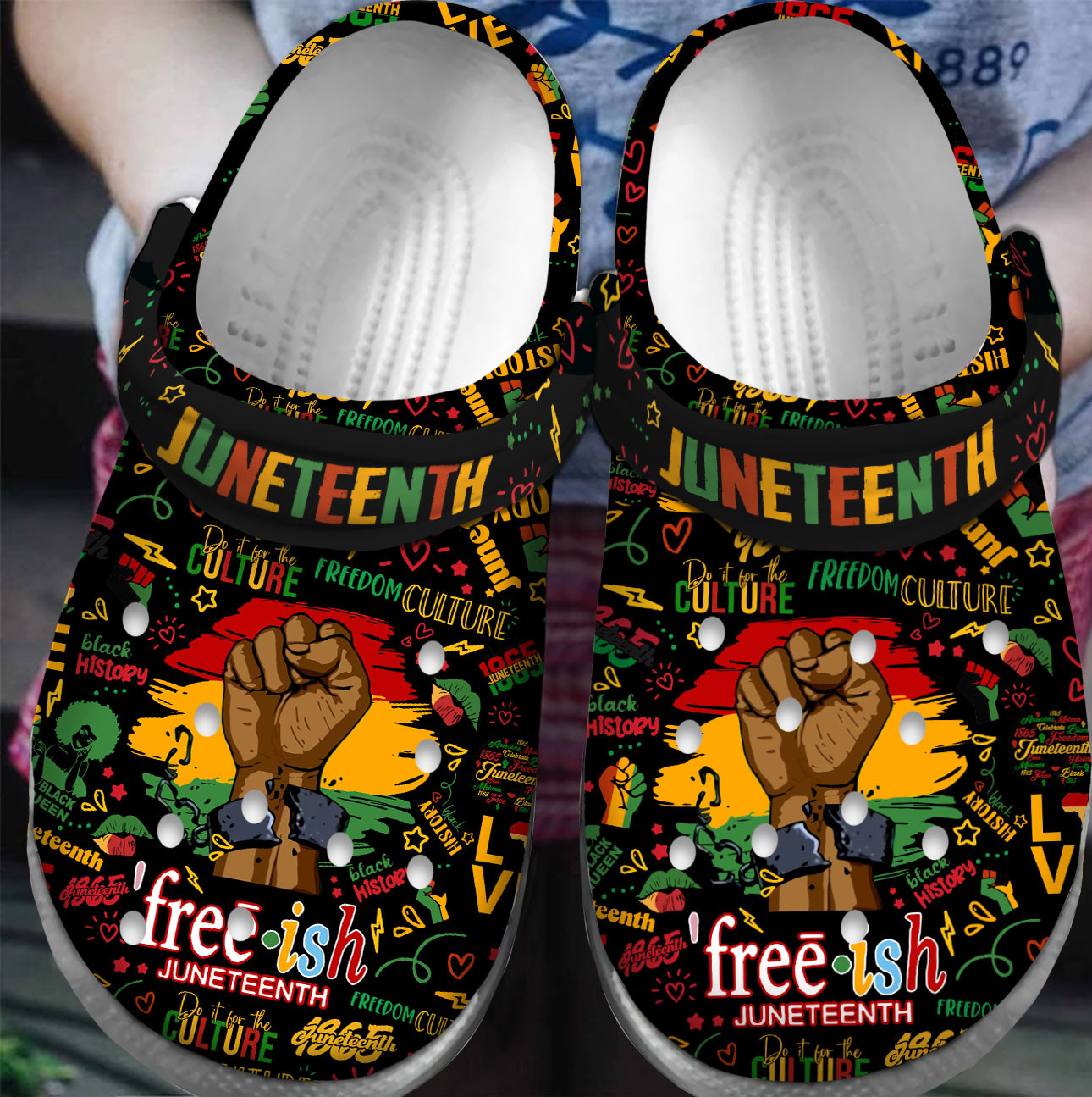 Footwearmerch Premium Juneteenth Crocs Crocband Clogs Shoes For Men Women and Kids