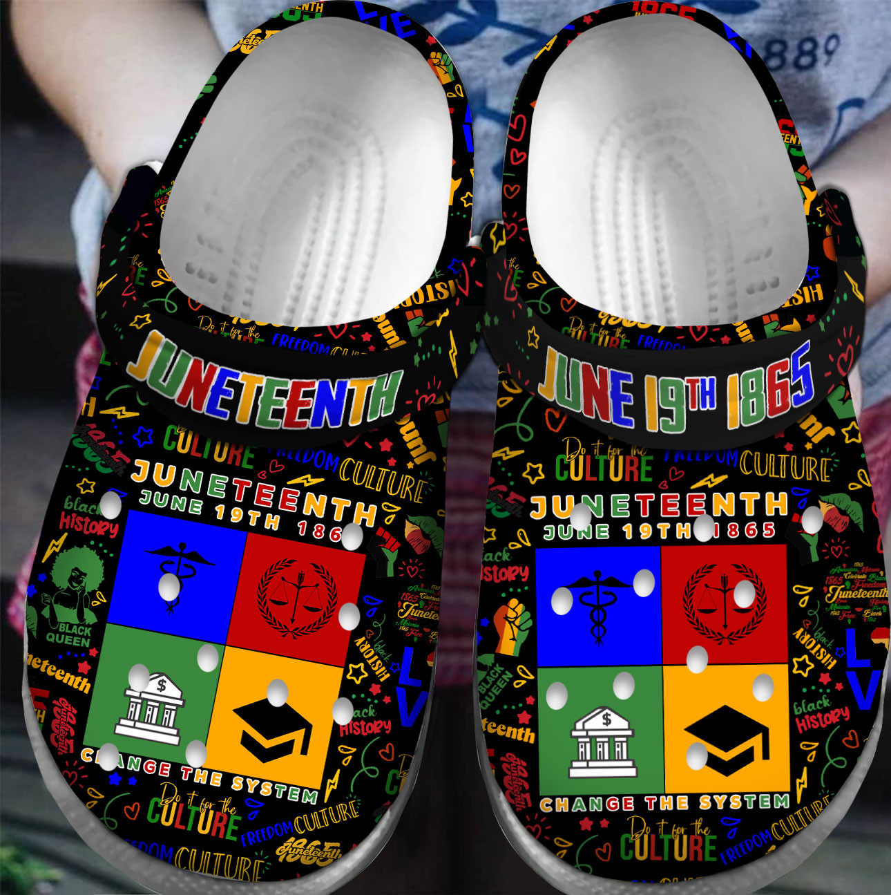 Footwearmerch Premium Juneteenth Crocs Crocband Clogs Shoes For Men Women and Kids