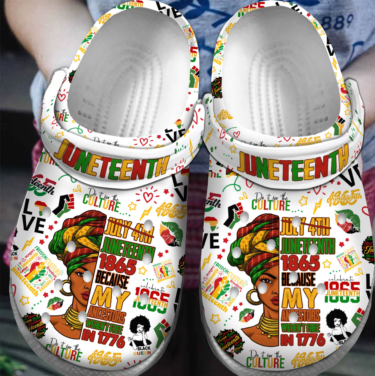 Footwearmerch Premium Juneteenth Crocs Crocband Clogs Shoes For Men Women and Kids