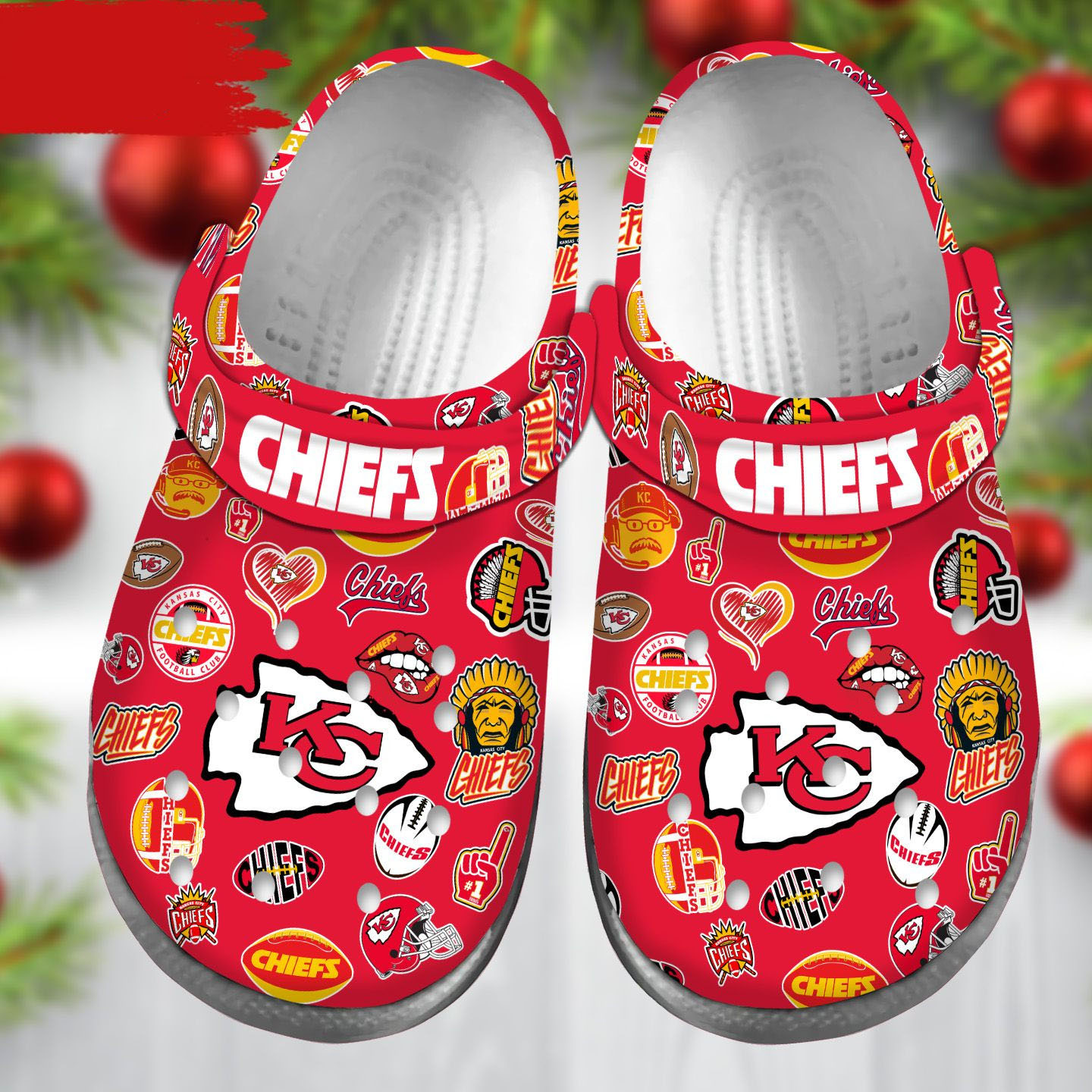 Footwearmerch Premium Kansas City Chiefs NFL Sport Crocs Crocband Clogs Shoes For Men Women and Kids