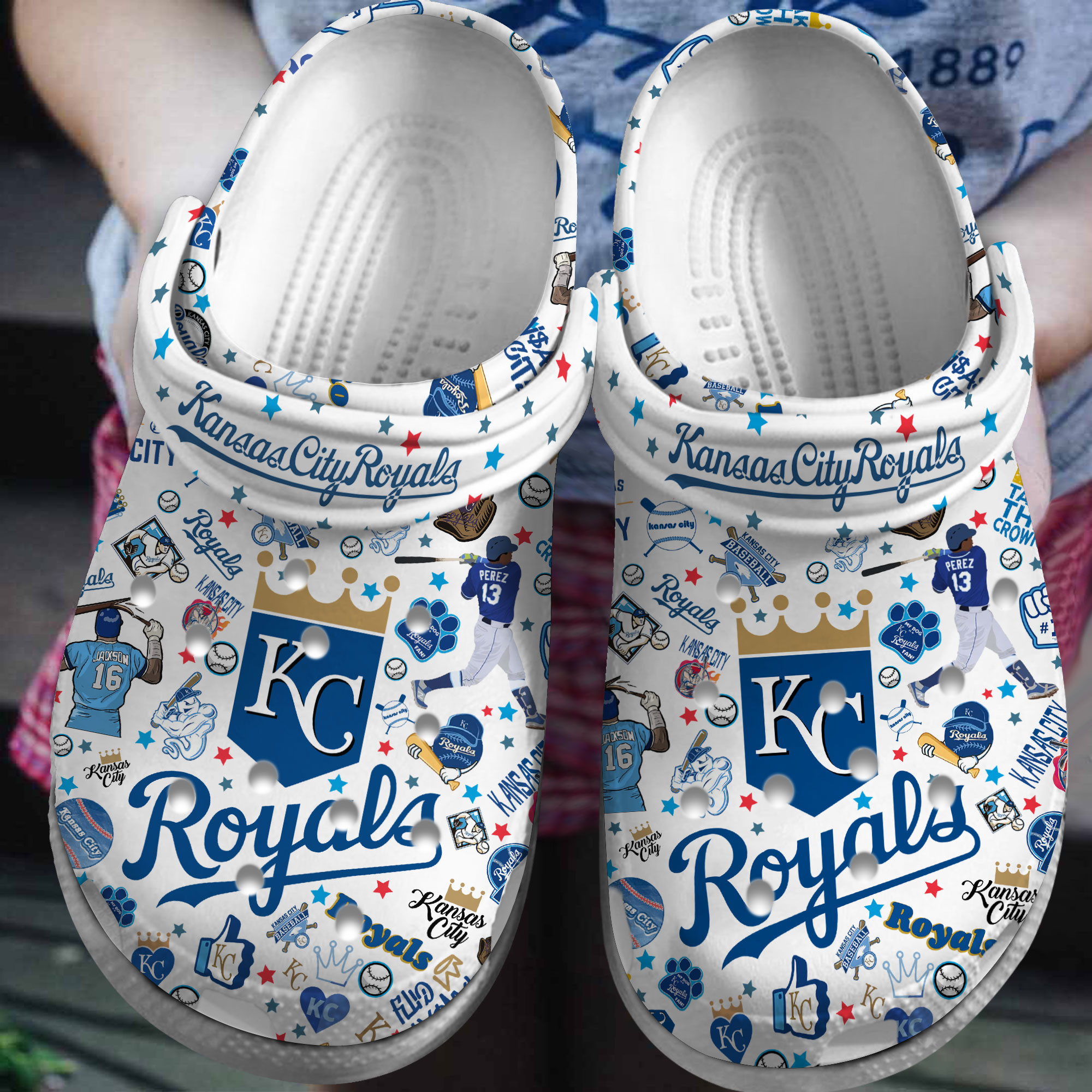 Footwearmerch Premium Kansas City Royals MLB Sport Crocs Crocband Clogs Shoes For Men Women and Kids