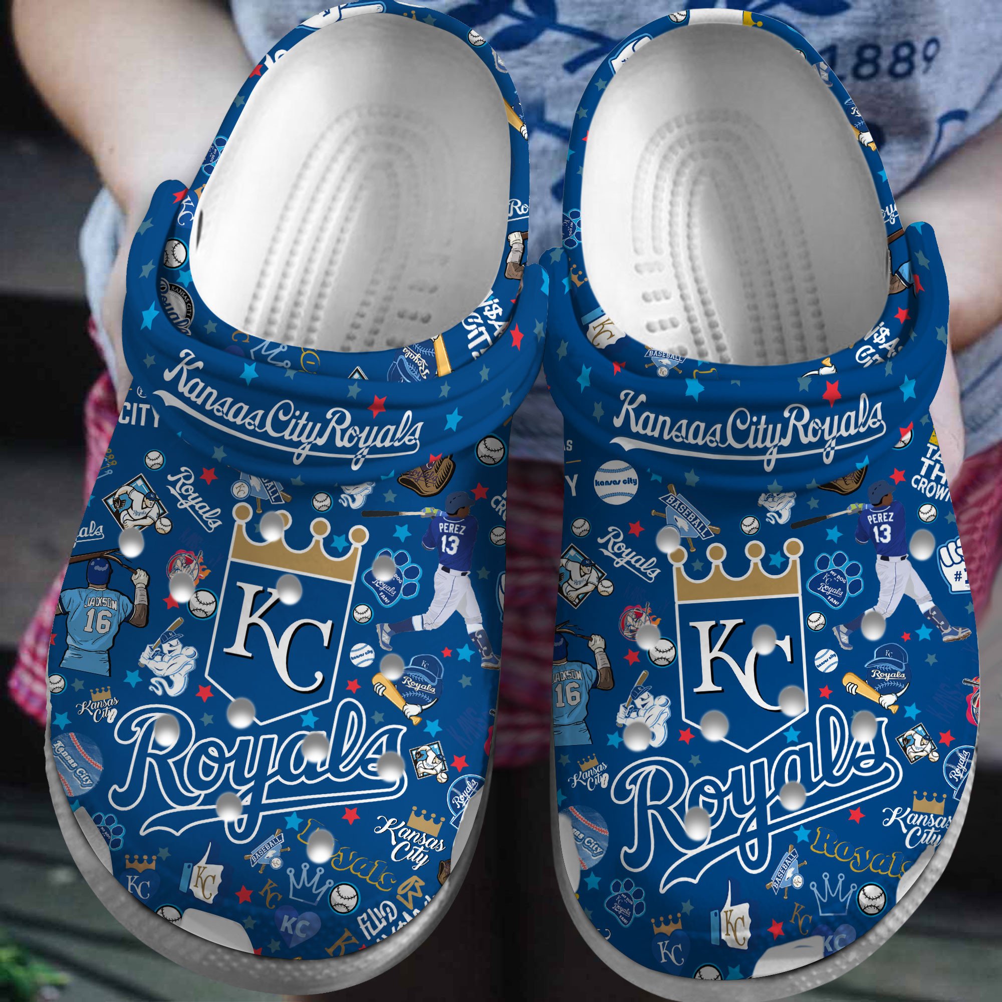 Footwearmerch Premium Kansas City Royals MLB Sport Crocs Crocband Clogs Shoes For Men Women and Kids