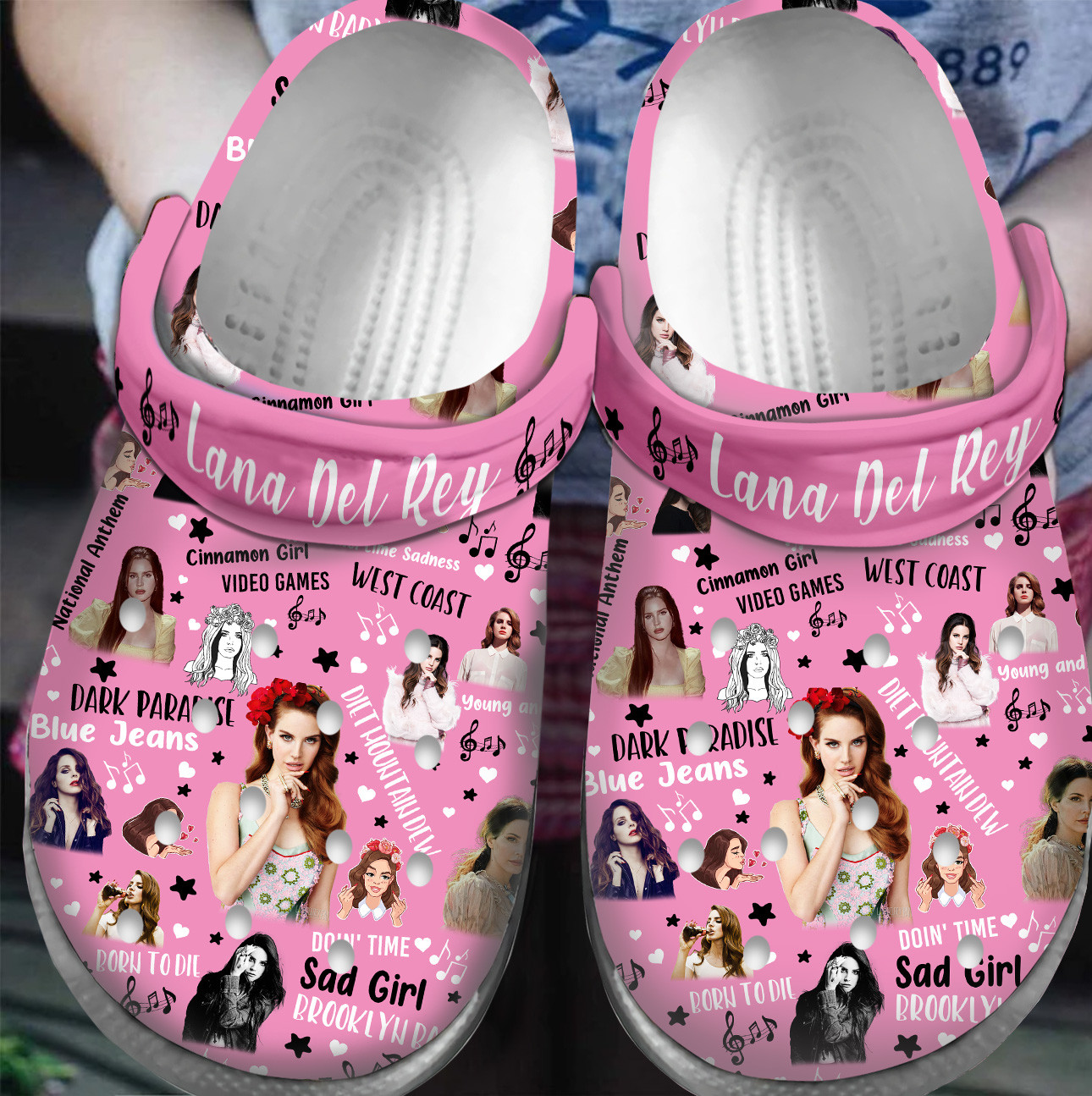 Footwearmerch Premium Lana Del Rey Music Crocs Crocband Clogs Shoes For Men Women and Kids