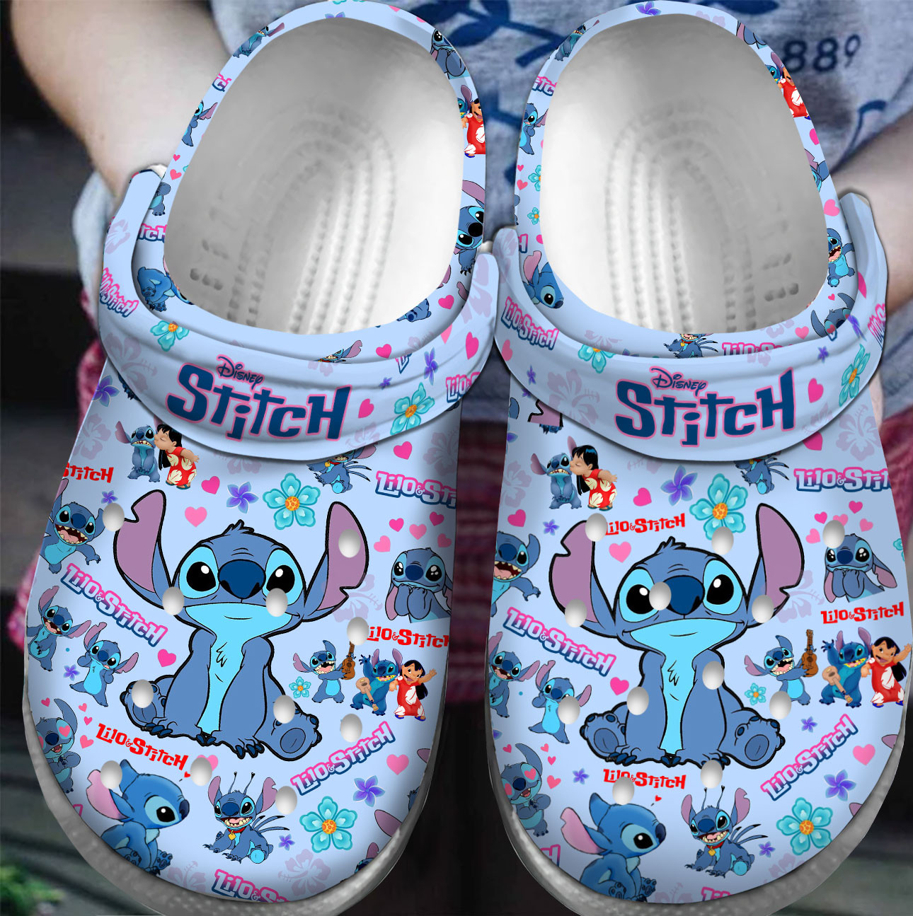 Footwearmerch Premium Lilo & Stitch Cartoon Crocs Crocband Clogs Shoes For Men Women and Kids