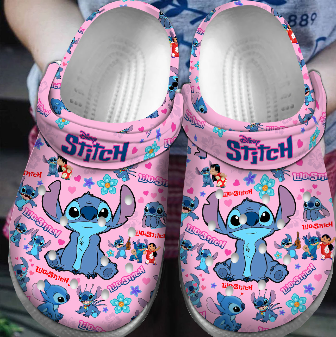 Footwearmerch Premium Lilo & Stitch Cartoon Crocs Crocband Clogs Shoes For Men Women and Kids