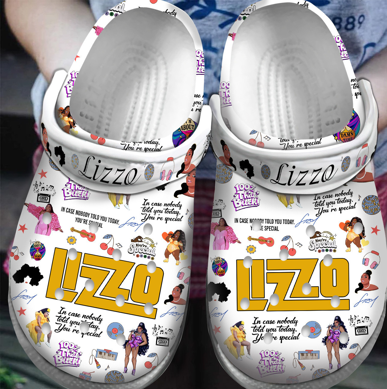 Footwearmerch Premium Lizzo Music Crocs Crocband Clogs Shoes For Men Women and Kids