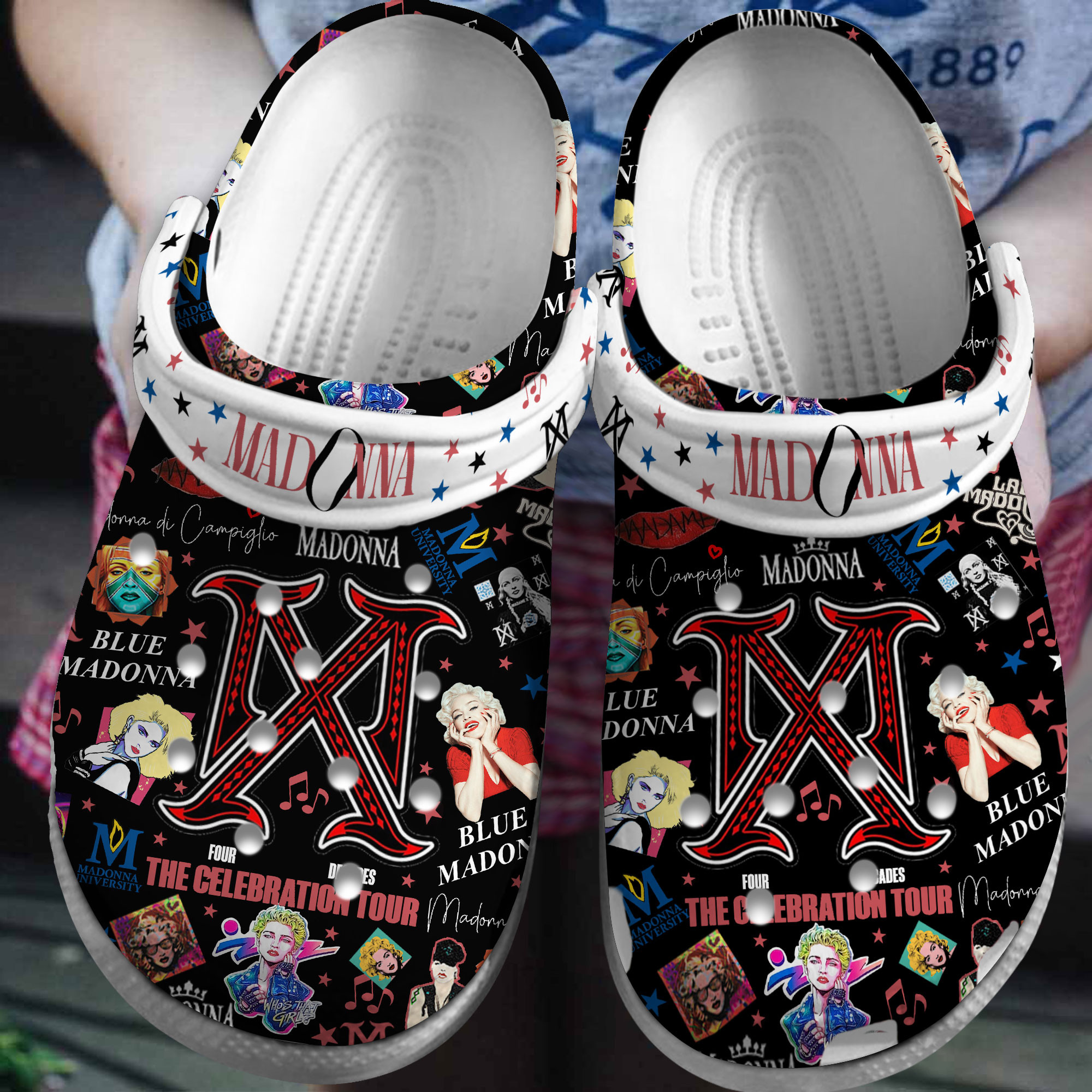 Footwearmerch Premium Madonna Singer Music Crocs Crocband Clogs Shoes For Men Women and Kids