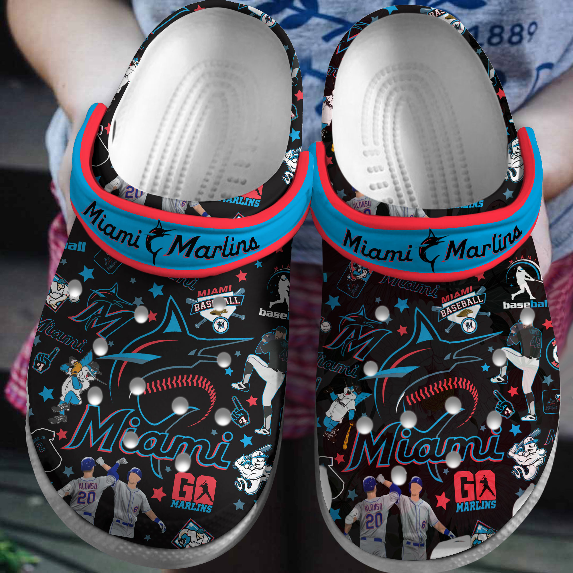Footwearmerch Premium Miami Marlins MLB Sport Crocs Crocband Clogs Shoes For Men Women and Kids