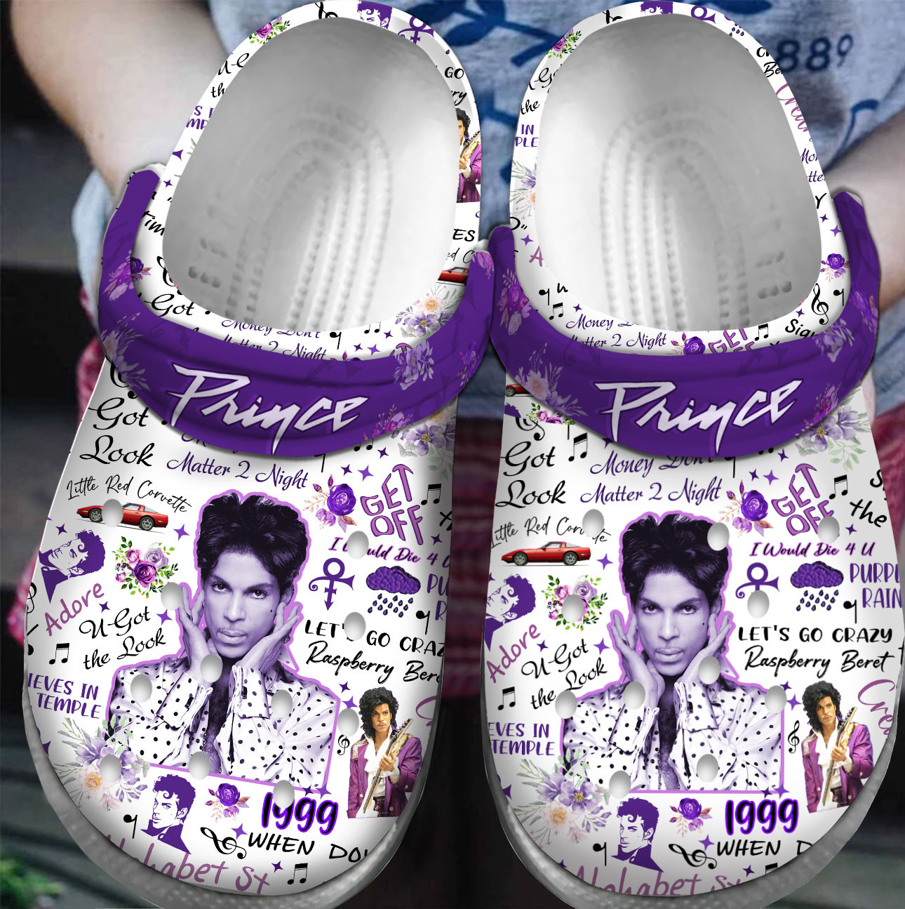 Footwearmerch Premium Prince Music Crocs Crocband Clogs Shoes For Men Women and Kids