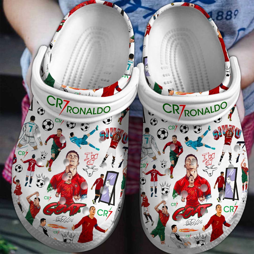 Footwearmerch Cristiano Ronaldo CR7 Crocs Crocband Clogs Shoes Comfortable For Men Women and Kids