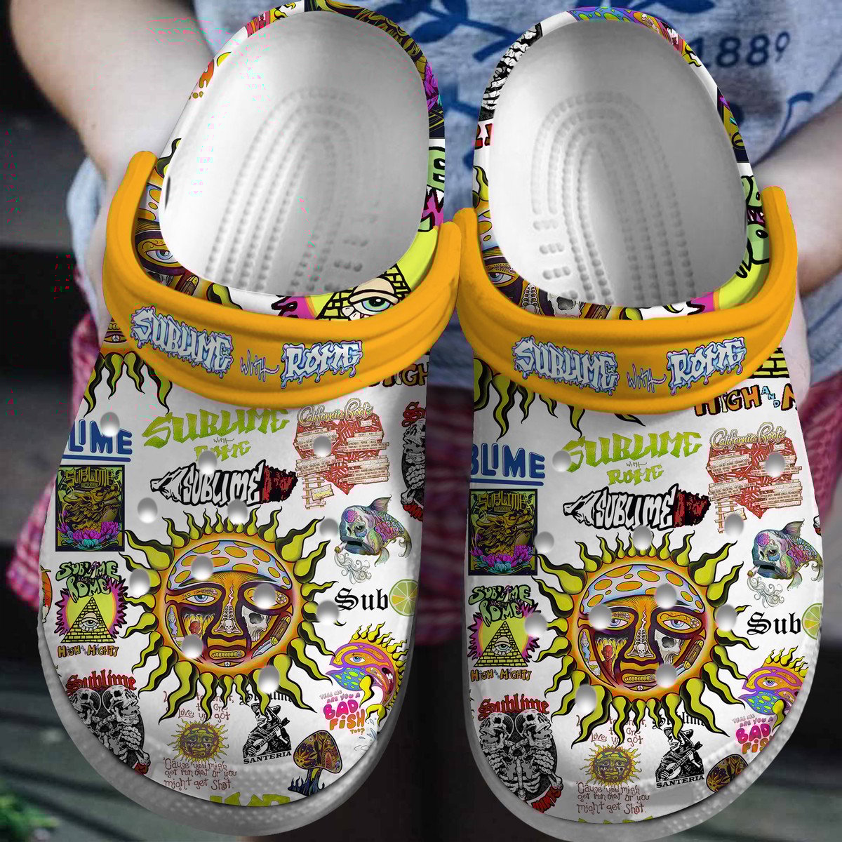 Footwearmerch Sublime with Rome Music Crocs Crocband Clogs Shoes Comfortable For Men Women and Kids