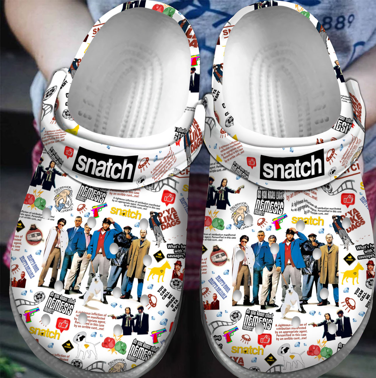 Footwearmerch Premium Snatch Movie Crocs Crocband Clogs Shoes For Men Women and Kids