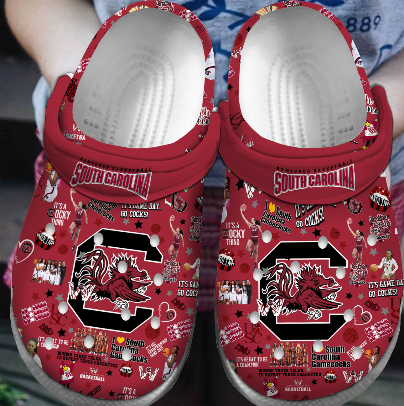 Footwearmerch Premium South Carolina Gamecocks NCAA Sport Crocs Crocband Clogs Shoes For Men Women and Kids