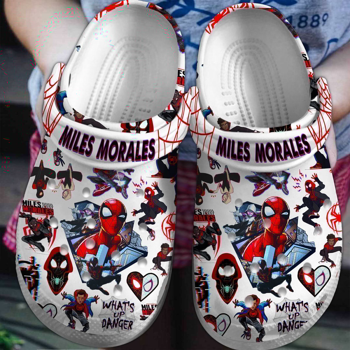 Footwearmerch Marvel Spider-Man Miles Morales Game Movie Crocs Crocband Clogs Shoes Comfortable For Men Women and Kids