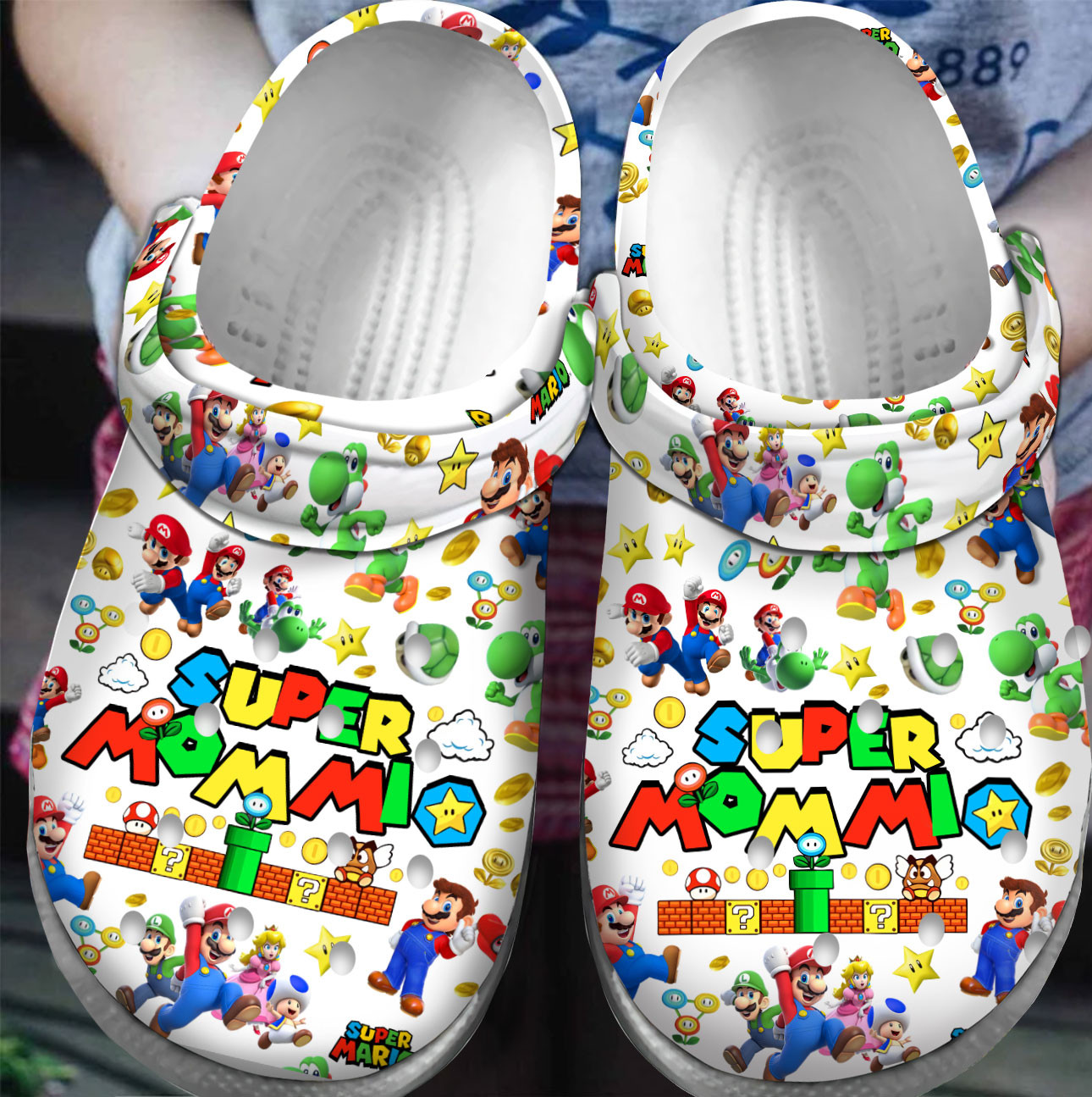 Footwearmerch Premium Supper Mario Crocs Crocband Clogs Shoes For Men Women and Kids