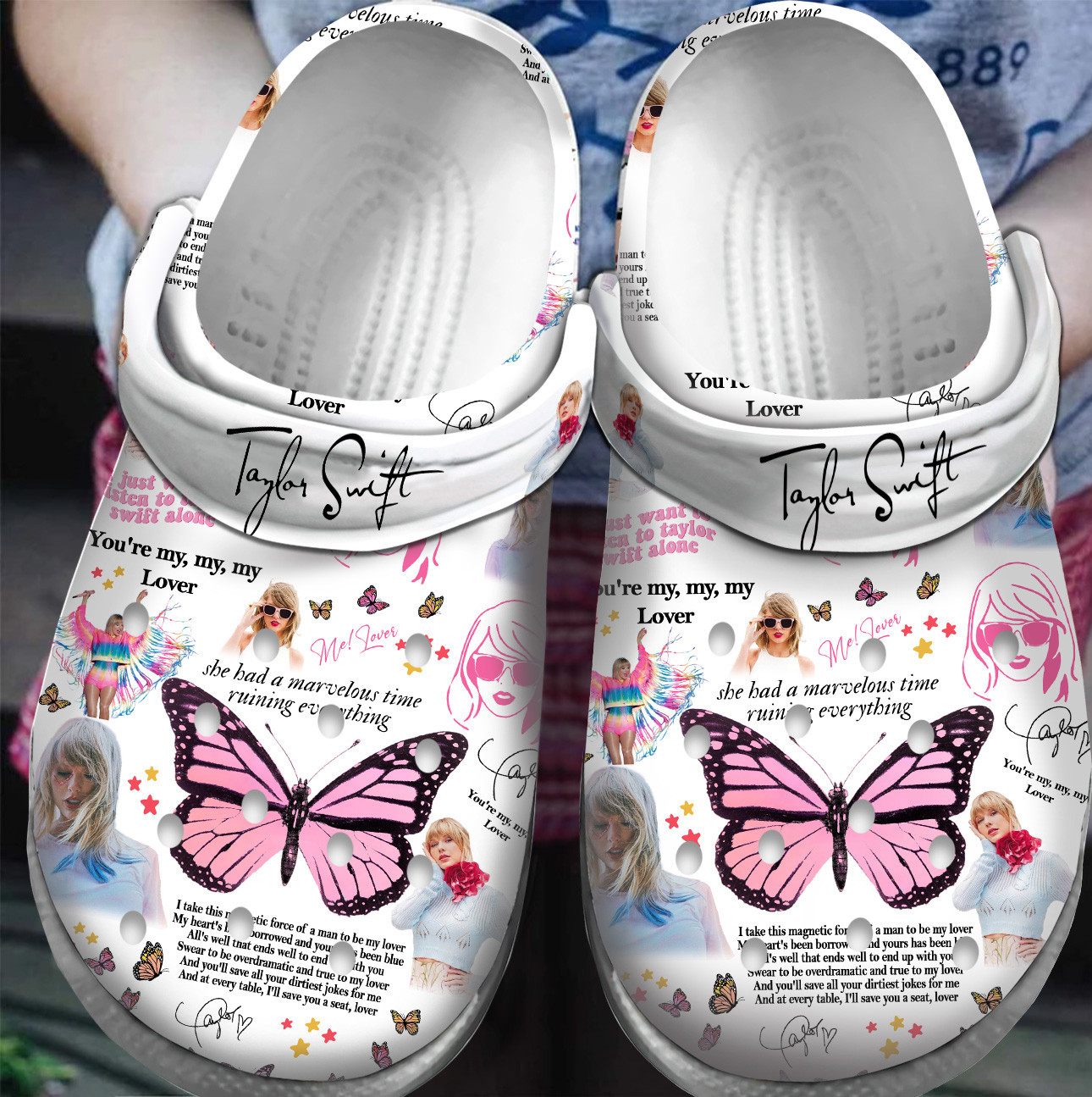 Footwearmerch Premium Taylor Swift Music Crocs Crocband Clogs Shoes For Men Women and Kids