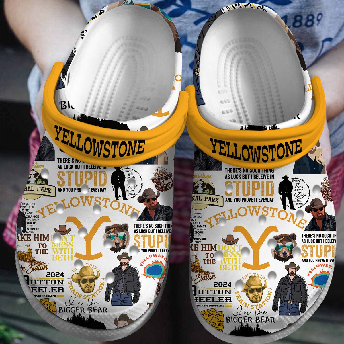 Footwearmerch Yellowstone TV Series Crocs Crocband Clogs Shoes Comfortable For Men Women and Kids