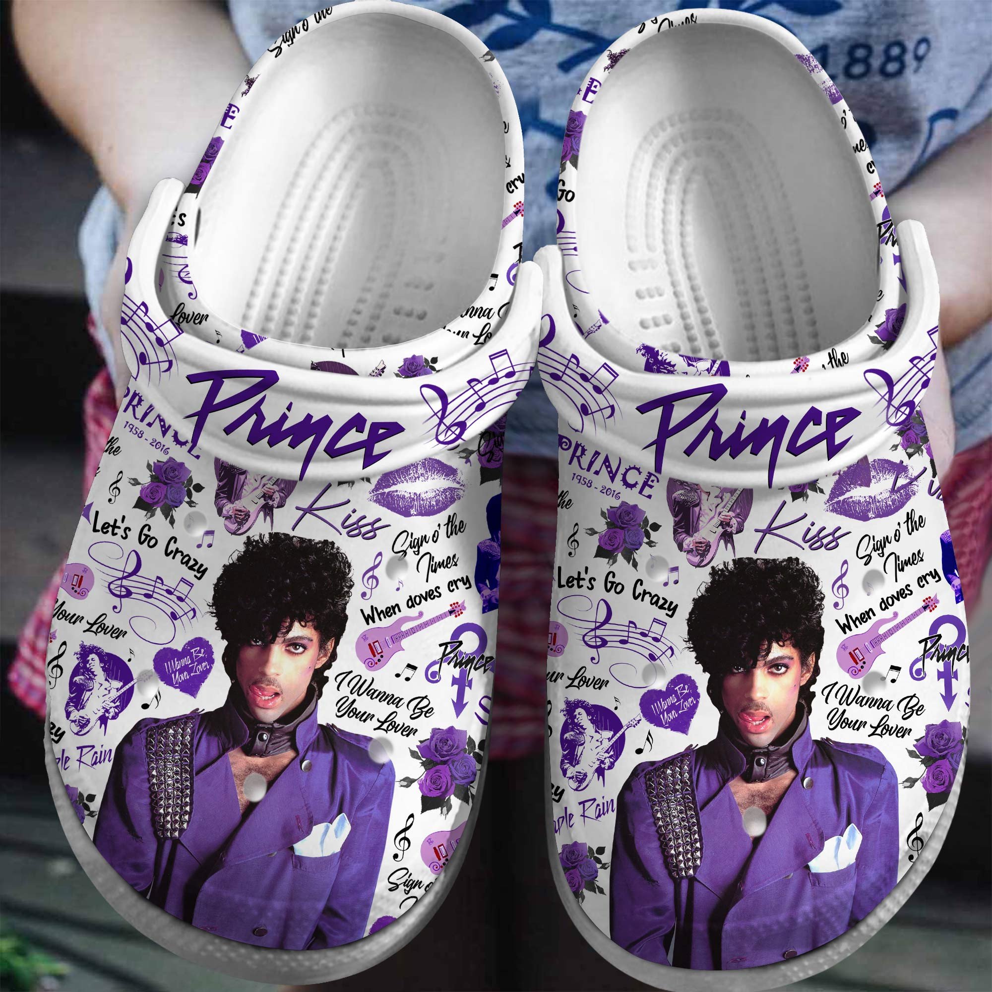 Footwearmerch Prince Singer Music Crocs Crocband Clogs Shoes Comfortable For Men Women and Kids