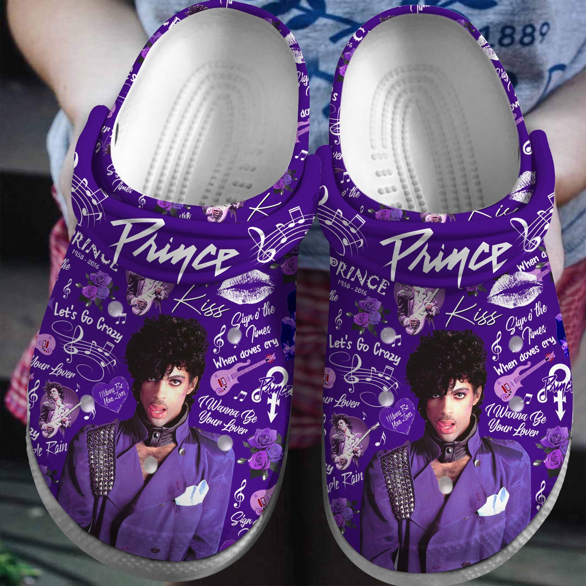 Footwearmerch Prince Singer Music Crocs Crocband Clogs Shoes Comfortable For Men Women and Kids