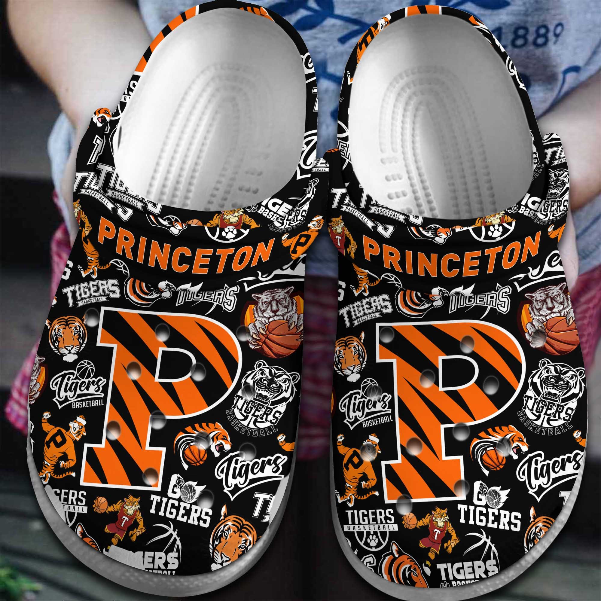 Footwearmerch Princeton Tigers NCAA Sport Crocs Crocband Clogs Shoes Comfortable For Men Women and Kids
