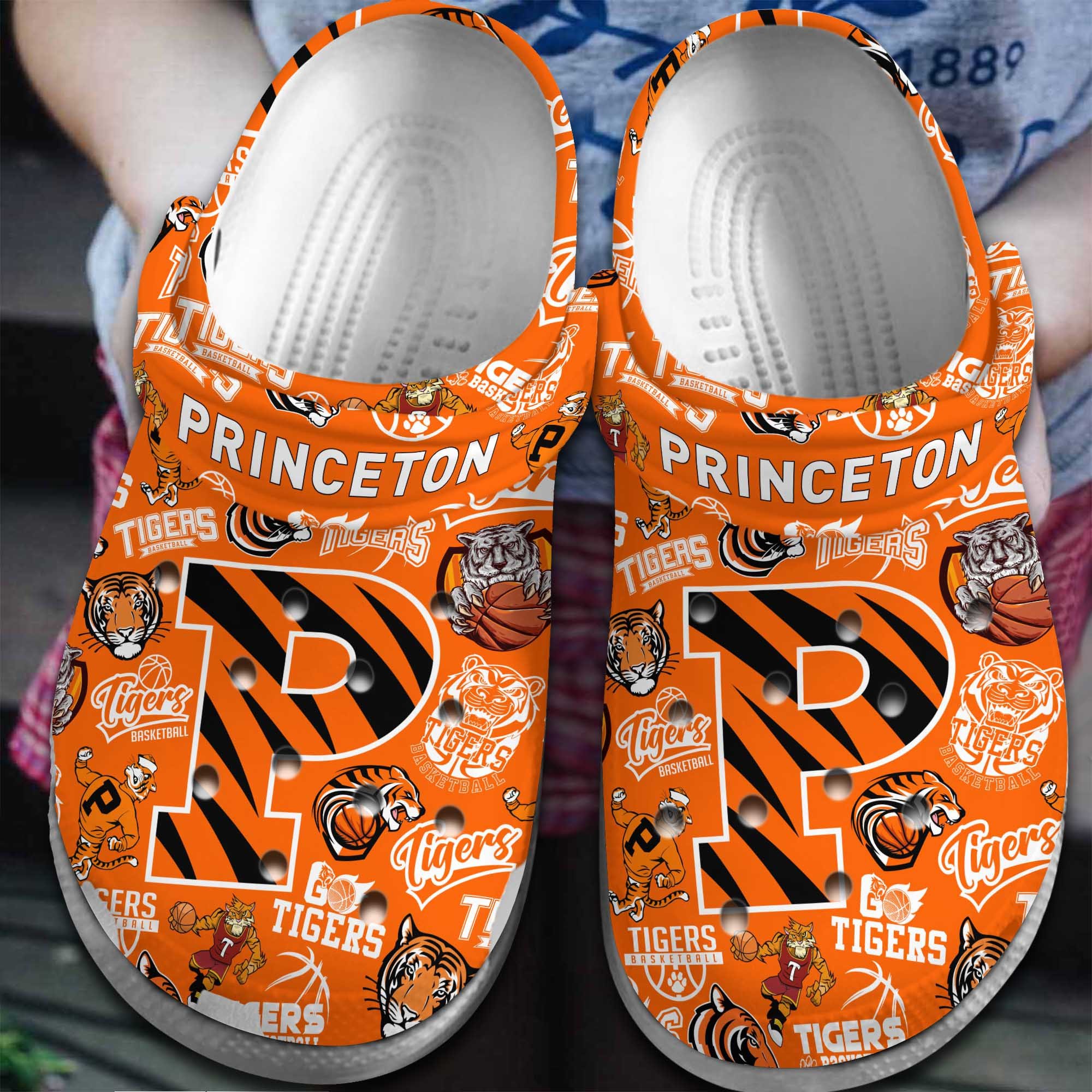 Footwearmerch Princeton Tigers NCAA Sport Crocs Crocband Clogs Shoes Comfortable For Men Women and Kids