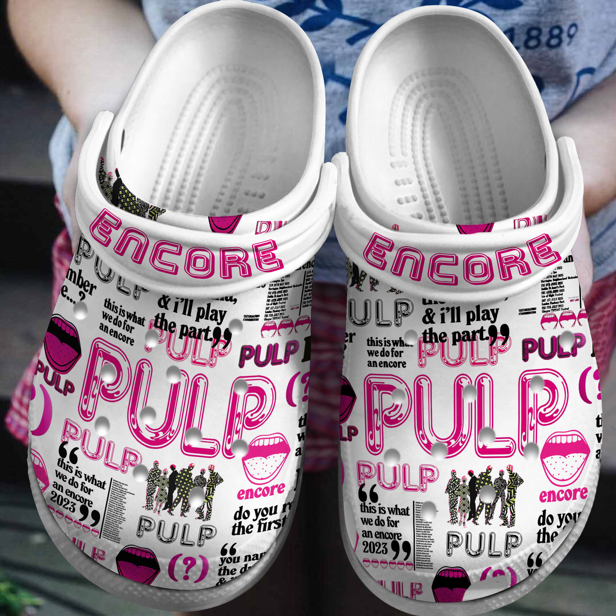 Footwearmerch Pulp Music Crocs Crocband Clogs Shoes Comfortable For Men Women and Kids