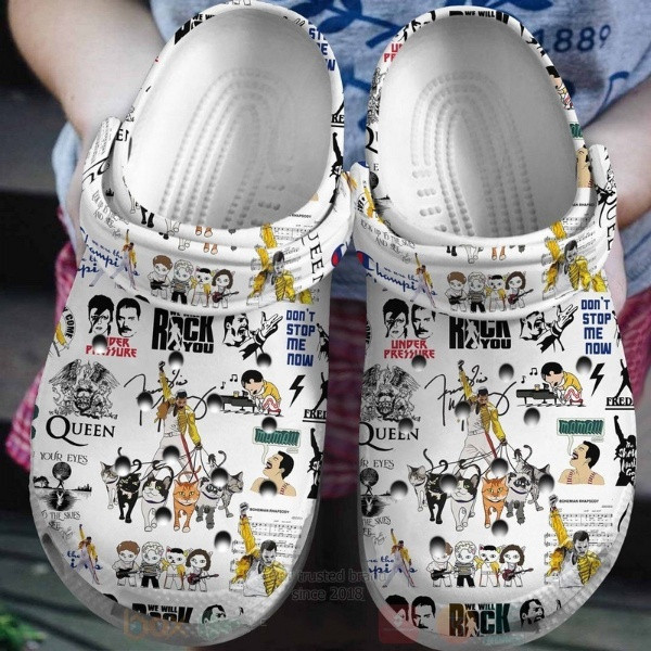 Footwearmerch Queen Music Crocs Crocband Clogs Shoes Comfortable For Men Women and Kids