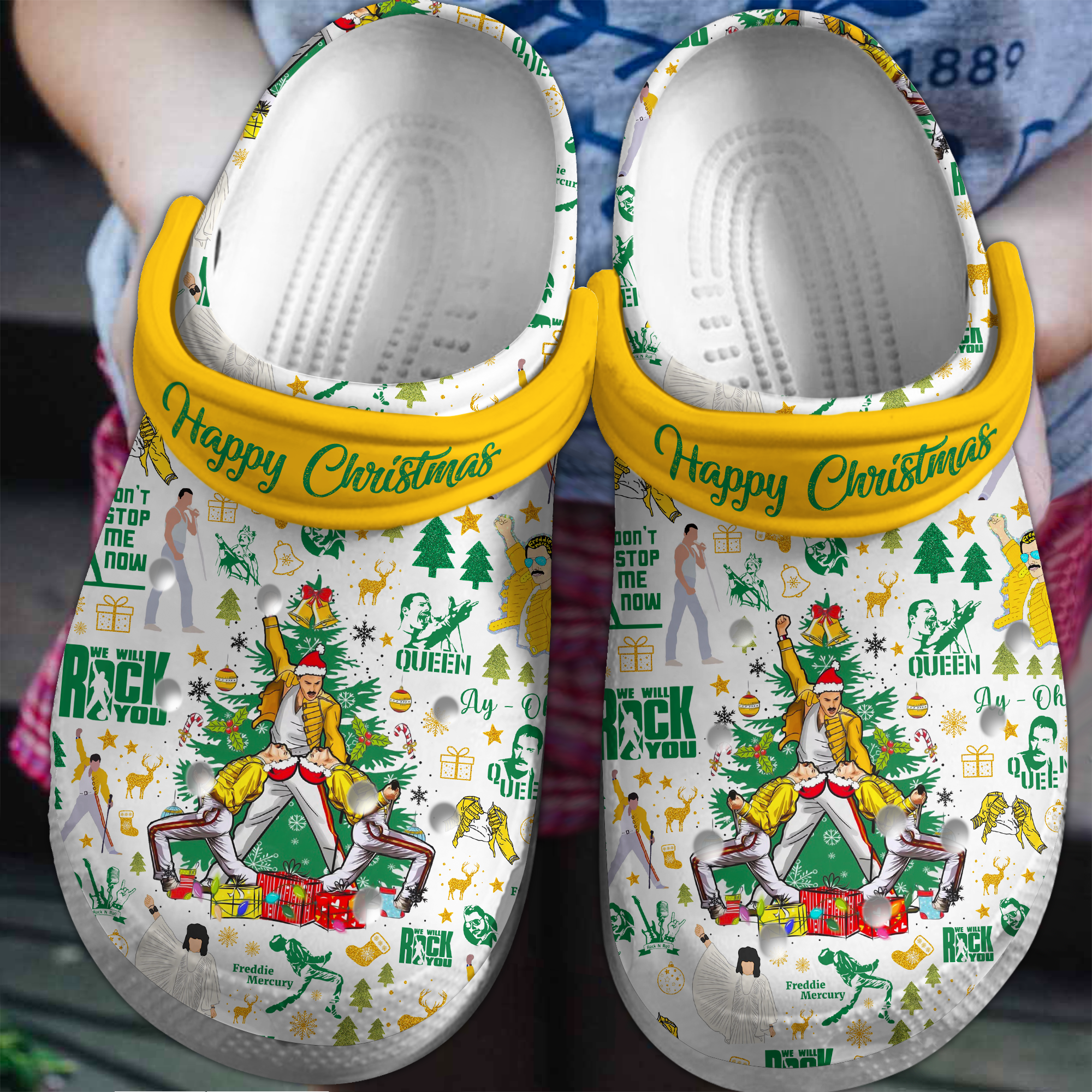 Footwearmerch Queen Music Crocs Crocband Clogs Shoes Comfortable For Men Women and Kids