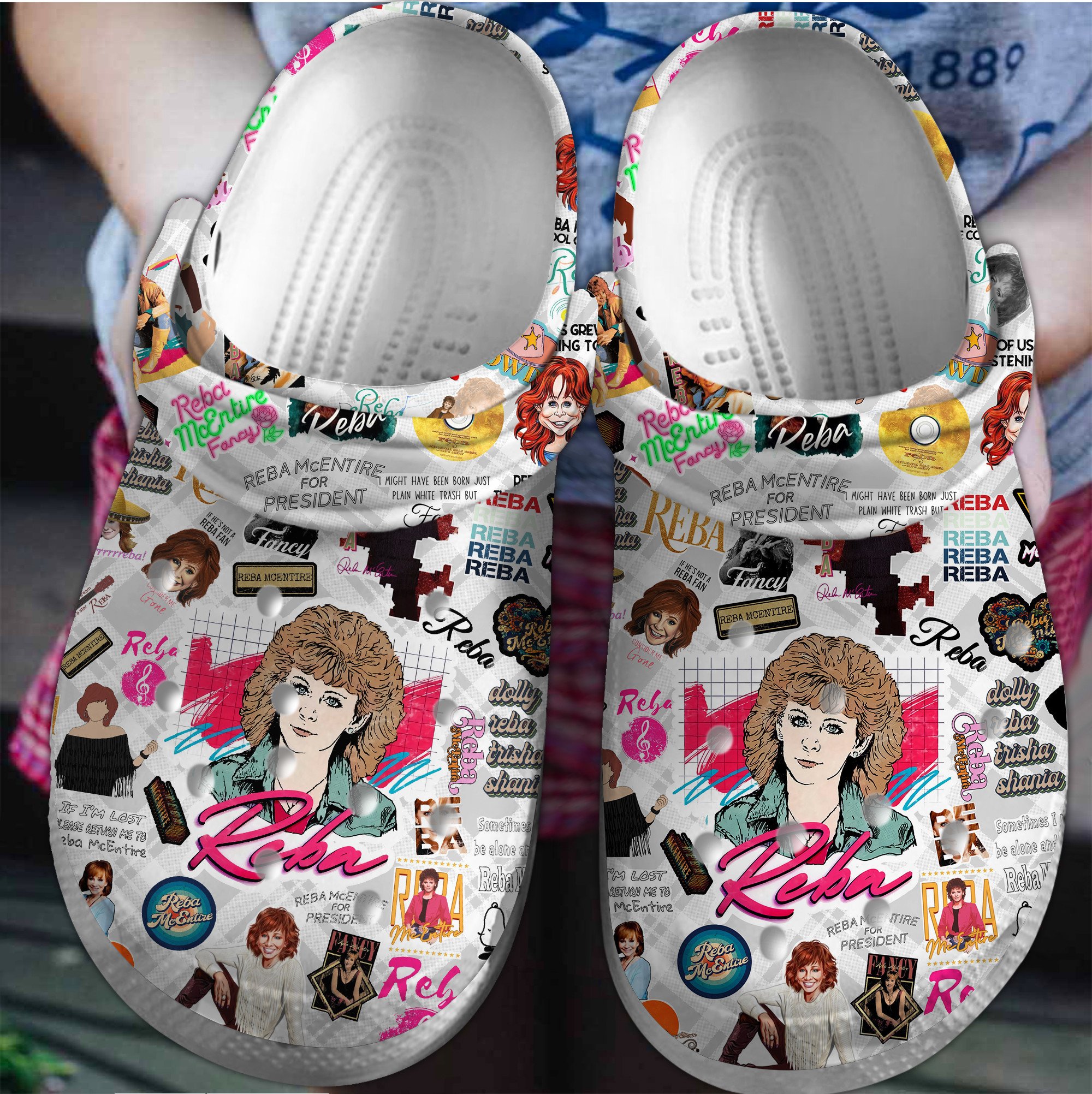 Footwearmerch Reba McEntire Music Crocs Crocband Clogs Shoes Comfortable For Men Women and Kids