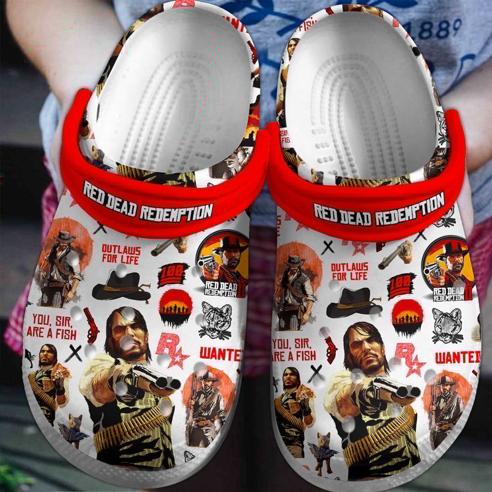 Footwearmerch Red Dead Redemption Game Crocs Crocband Clogs Shoes Comfortable For Men Women and Kids