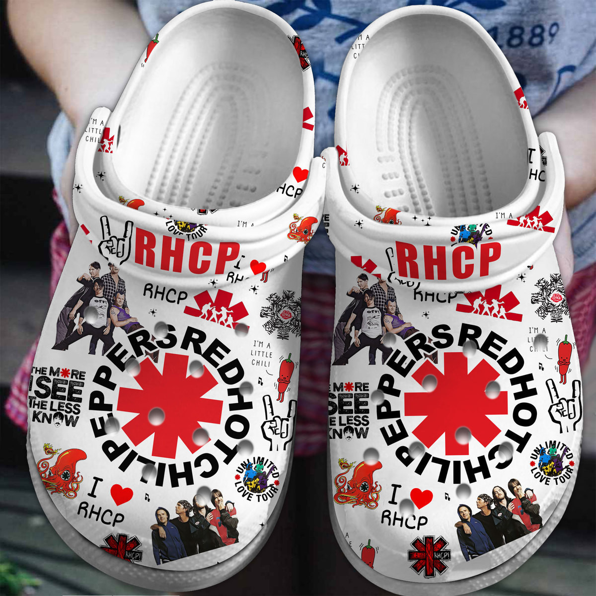 Footwearmerch Red Hot Chili Peppers Music Crocs Crocband Clogs Shoes Comfortable For Men Women and Kids