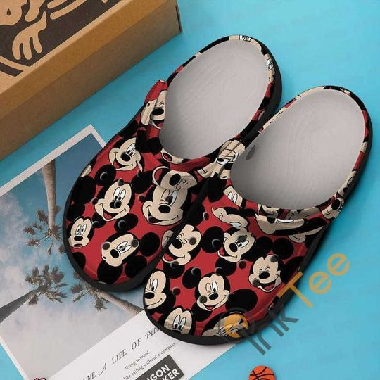 Footwearmerch Red Mickey Mouse Crocs Crocband Shoes Clogs Custom Name For Men Women And Kids