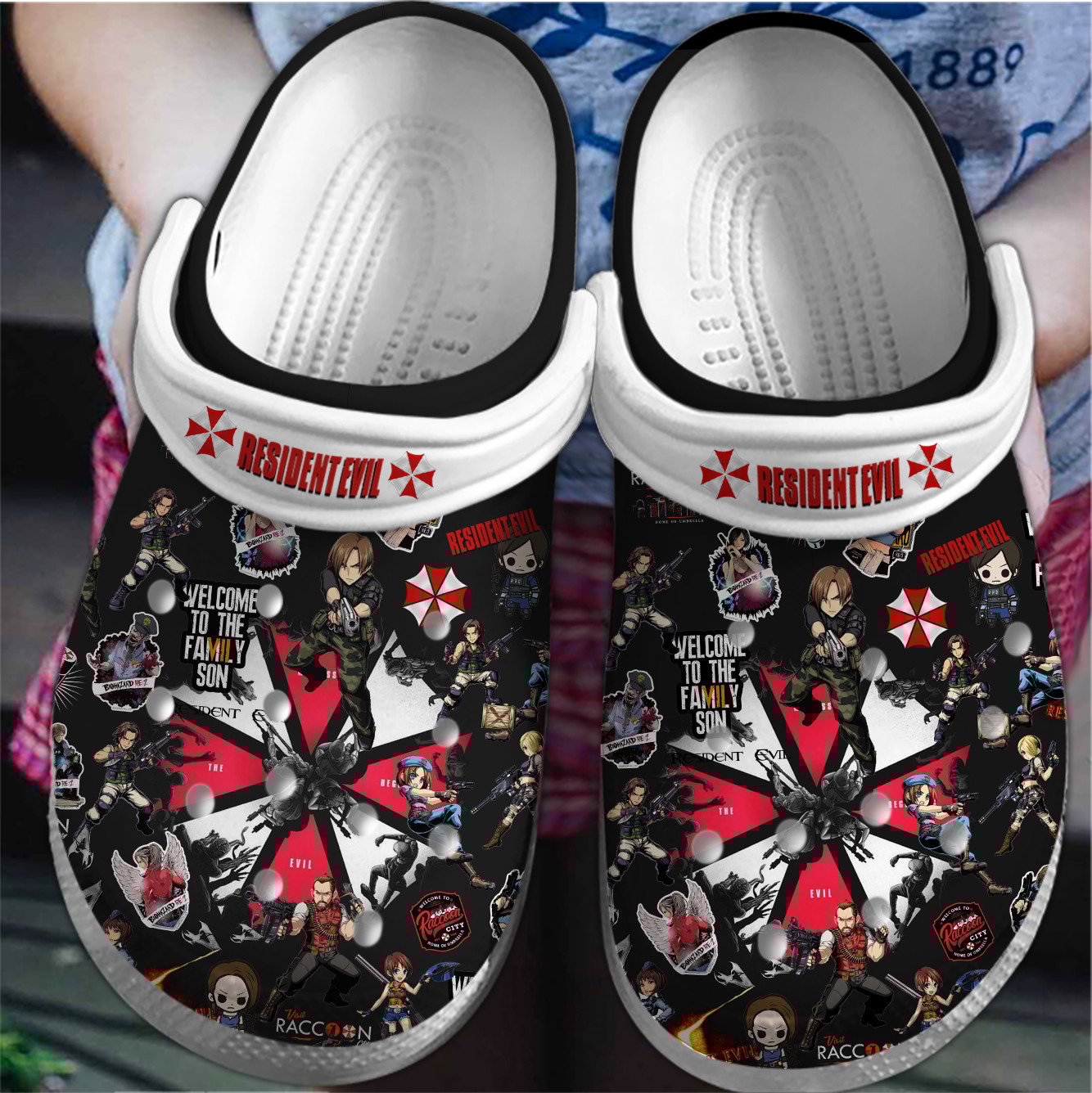 Footwearmerch Resident Evil Game Movie Crocs Crocband Clogs Shoes Comfortable For Men Women and Kids
