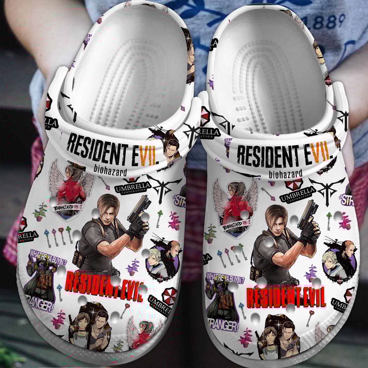 Footwearmerch Resident Evil Movie Game Crocs Crocband Clogs Shoes Comfortable For Men Women and Kids