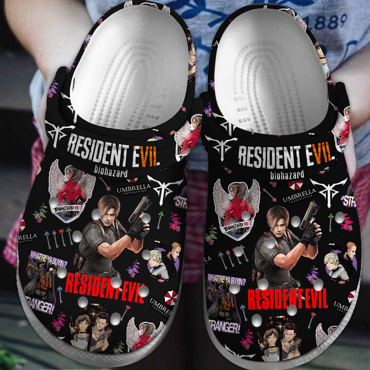 Footwearmerch Resident Evil Movie Game Crocs Crocband Clogs Shoes Comfortable For Men Women and Kids