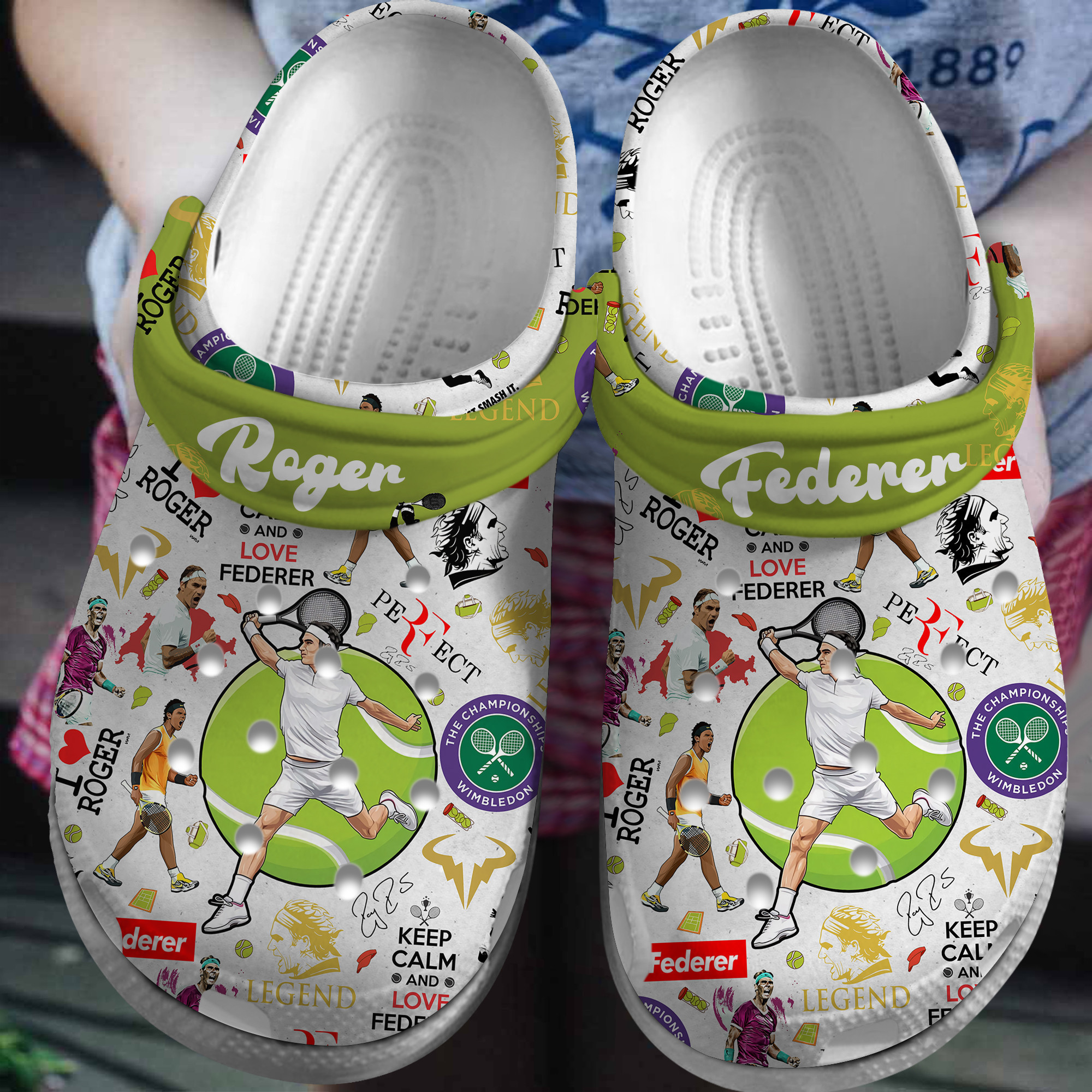 Footwearmerch Roger Federer ATP Sport Crocs Crocband Clogs Shoes Comfortable For Men Women and Kids